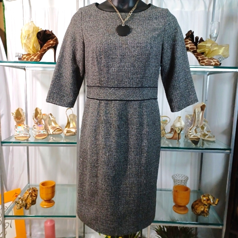 Vintage I.N. Studio San Fransico, Tailored Black/White Shift Dress, Size: 10 - Picture 3 of 14